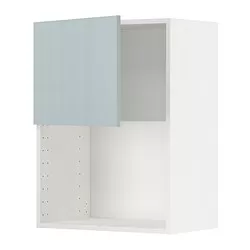 METOD - Kbnt dinding untuk microwave oven, putih/Kallarp abu-abu muda-biru, 60x37x80 cm