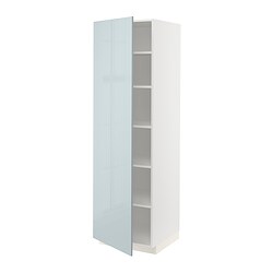 METOD - High cabinet with shelves, white/Kallarp light grey-blue, 60x60x200 cm
