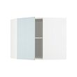 METOD - Corner wall cabinet with shelves, white/Kallarp light grey-blue, 68x37x60 cm
