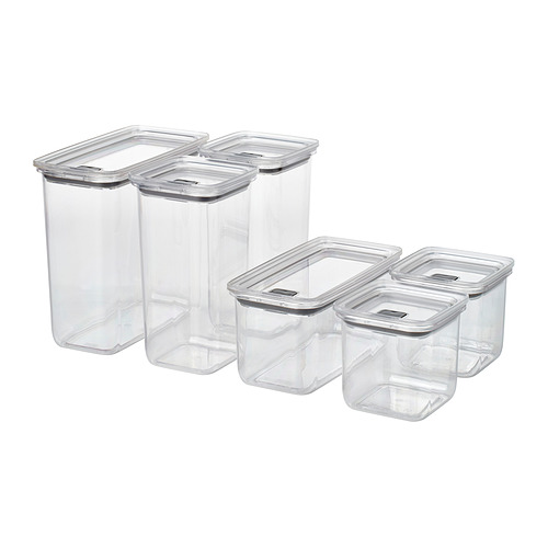 KORALLVIPPA set toples camilan+tutup, isi 6