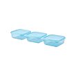 PRUTA - Food container with lid, blue, 0.6 l