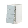 METOD/MAXIMERA - Kbnt dsr 4 pntu dpn/2 rndh/3 lc tgh, putih/Kallarp abu-abu muda-biru, 40x60x80 cm