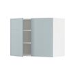 METOD - Kabinet dinding dg rak/2 pintu, putih/Kallarp abu-abu muda-biru, 80x37x60 cm