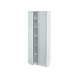 METOD - High cabinet with shelves, white/Kallarp light grey-blue, 80x37x200 cm