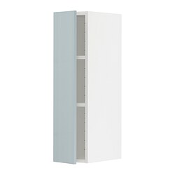 METOD - Wall cabinet with shelves, white/Kallarp light grey-blue, 20x37x80 cm