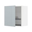 METOD - Kabinet dinding dg pengering piring, putih/Kallarp abu-abu muda-biru, 60x37x60 cm
