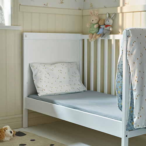 GULDVÄVARE fitted sheet for cot