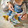 GULDVÄVARE - comfort blanket with soft toy, blue yellow/cat | IKEA Indonesia - PE962787_S1