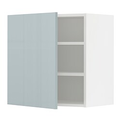 METOD - Wall cabinet with shelves, white/Kallarp light grey-blue, 60x37x60 cm