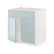 METOD - Base cabinet f sink w 2 doors/front, white/Kallarp light grey-blue, 80x60x80 cm