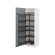 METOD - High cabinet with pull-out larder, white/Kallarp light grey-blue, 60x60x200 cm