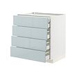 METOD/MAXIMERA - Kbnt dsr 4 pntu dpn/2 rndh/3 lc tgh, putih/Kallarp abu-abu muda-biru, 80x60x80 cm