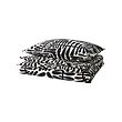 MAJSMOTT - Duvet cover and pillowcase, off-white/black, 150x200/50x80 cm