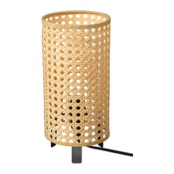 SAXHYTTAN - Lampu meja, krem/hitam, 26 cm