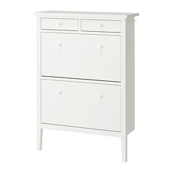 GULLABERG - Shoe cabinet with 2 compartments, white, 88x30x122 cm