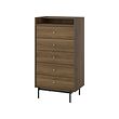 RÅDMANSÖ - Lemari 5 laci, cokelat kesan kayu walnut, 70x48x132 cm