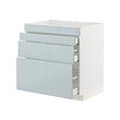 METOD/MAXIMERA - Kbnt dsr u kmpr/4 pntu dpn/3 lci, putih/Kallarp abu-abu muda-biru, 80x60x80 cm