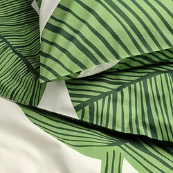 KUNGSCISSUS - Sarung duvet dan sarung bantal, putih/hijau, 150x200/50x80 cm