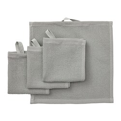 LUDDVIAL - Handuk kecil, abu-abu, 25x25 cm