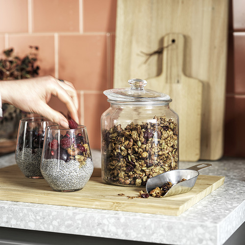 VARDAGEN jar with lid, clear glass, 1.9 l | IKEA Indonesia