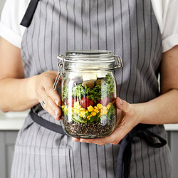 KORKEN - Stoples dengan penutup, kaca bening, 1 l