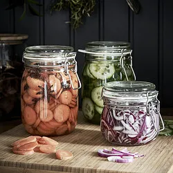 KORKEN - Stoples dengan penutup, kaca bening, 0.5 l