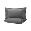 LUKTJASMIN - Duvet cover and 2 pillowcases, dark grey, 200x200/50x80 cm