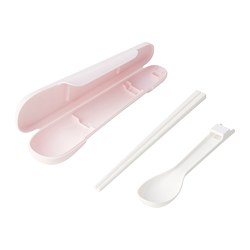 MIDDAGSGÄST - Chopsticks and spoon set with case, pink