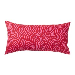 SANDMOTT - Cushion, bright red/bright pink, 30x58 cm
