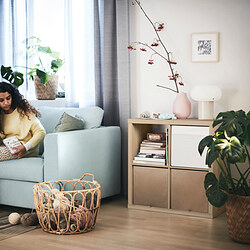 KALLAX - Shelving unit, white stained oak effect, 77x77 cm