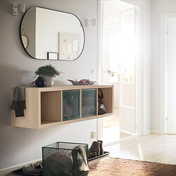 KALLAX - Shelving unit, white stained oak effect, 42x147 cm