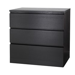 MALM lemari  3 laci hitam cokelat IKEA  Indonesia