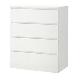 MALM - Chest of 4 drawers, white, 80x100 cm