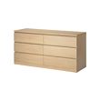 MALM - lemari 6 laci, veneer kayu oak diwarnai putih, 160x78 cm | IKEA Indonesia - PE621346_S2