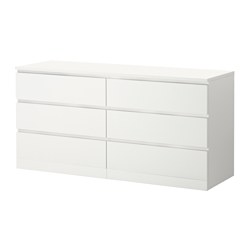 MALM - Lemari 6 laci, putih, 160x78 cm