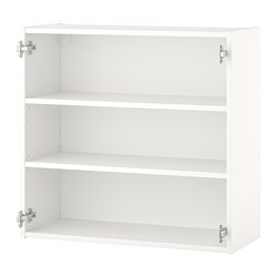 ENHET - Wall cb w 2 shelves, white, 80x30x75 cm