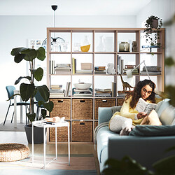 KALLAX - Shelving unit, white stained oak effect, 182x182 cm