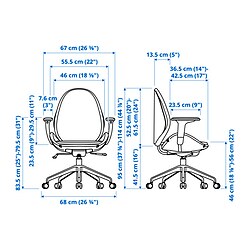 HATTEFJÄLL - Kursi kantor dgn sndrn tangan, Gunnared krem/putih