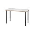 LAGKAPTEN/OLOV - Meja, putih antrasit/hitam, 120x60 cm