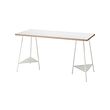 TILLSLAG/LAGKAPTEN - Desk, white anthracite/white, 140x60 cm