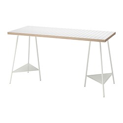TILLSLAG/LAGKAPTEN - Desk, white anthracite/white, 140x60 cm