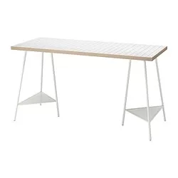 TILLSLAG/LAGKAPTEN - Meja, putih antrasit/putih, 140x60 cm