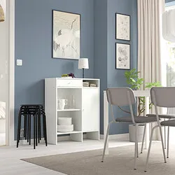 BAGGEBO - Lemari bufet, putih, 78x92 cm