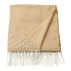 HOLMVI - Selimut kecil, krem-kuning, 120x160 cm