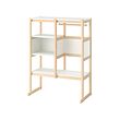 FLISAT - penyimpanan terbuka, pinus diwarnai putih muda/putih, 88x38x117 cm | IKEA Indonesia - E1001803_S2