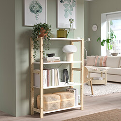 IVAR - Shelving unit, pine/metal white, 89x30x124 cm