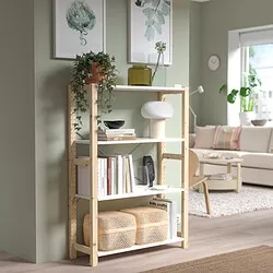 IVAR - Unit rak , kayu pinus/logam putih, 89x30x124 cm