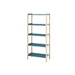 EKENABBEN - Open shelving unit, aspen/blue, 70x34x154 cm