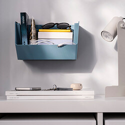 FODERTRÅG - Organiser for desk/wall, grey-blue, 25x18x15 cm