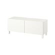 BESTÅ - TV bench with doors, white/Lappviken/Stubbarp white, 120x42x48 cm